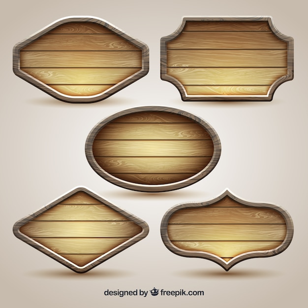 Vector Templates: Set of Vintage Wood Signs – Free Vector Download and Illustrations