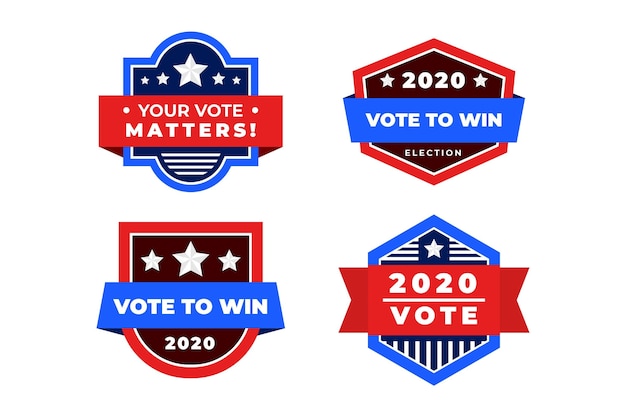 Free vector set of voting badges and stickers