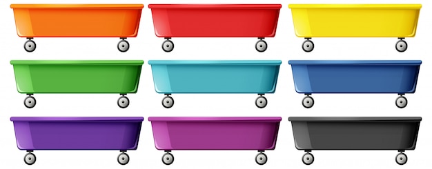 Free vector set of wagon toy