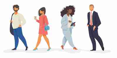 Free vector set of walking people