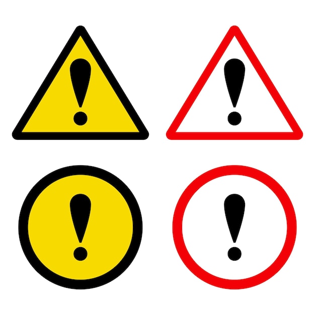 Free vector set of warning signs