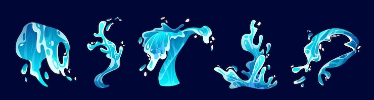 무료 Vector 물 물결 스프레이 세트