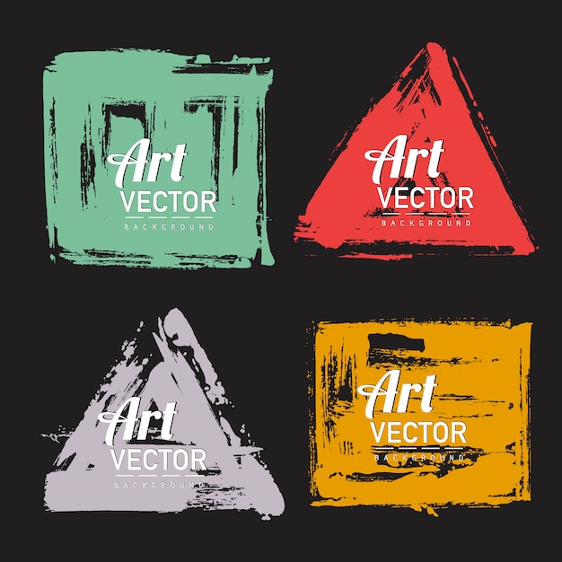 Free vector set of watercolor brush shape banner