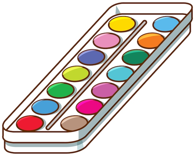 Free vector set of watercolors on the tray