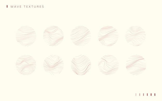 Set of wave textured wallpaper set vectors