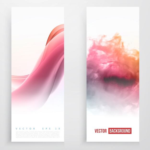 Set of wavy banners.