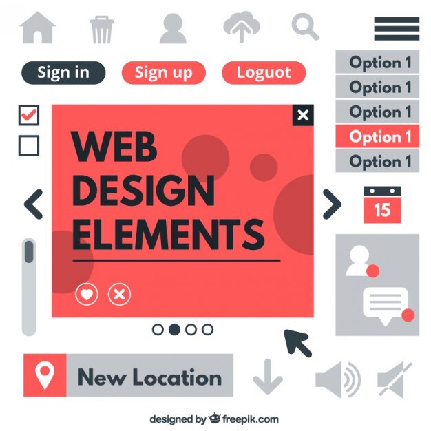 Free Vector set of web elements and icons