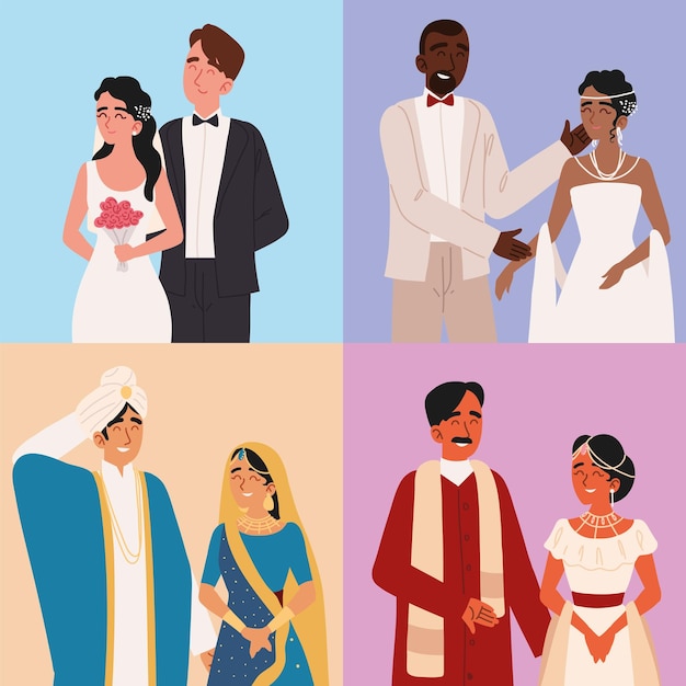 set wedding couples