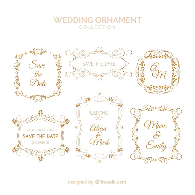 Free vector set of wedding ornaments