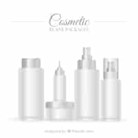 Free vector set of white beauty product packaging