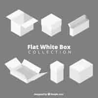 Free vector set of white boxes to shipping in flat style