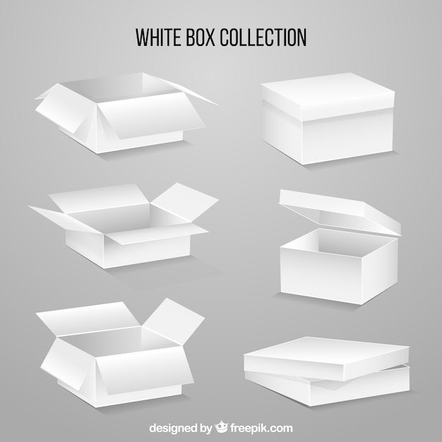 현실적인 스타일로 배송 흰색 상자 세트