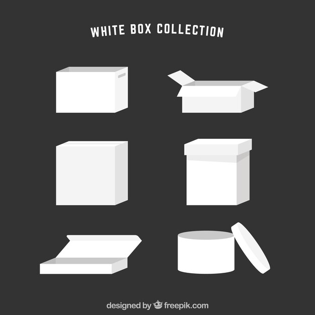 Set of white boxes to shipping