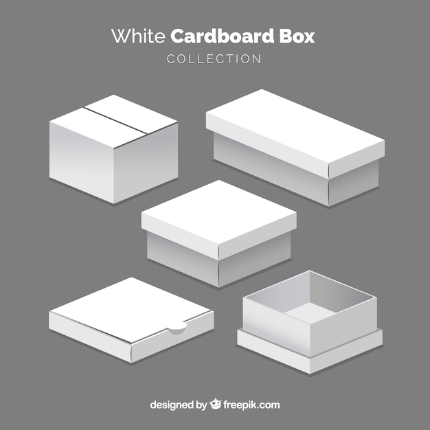 Free vector set of white boxes to shipping