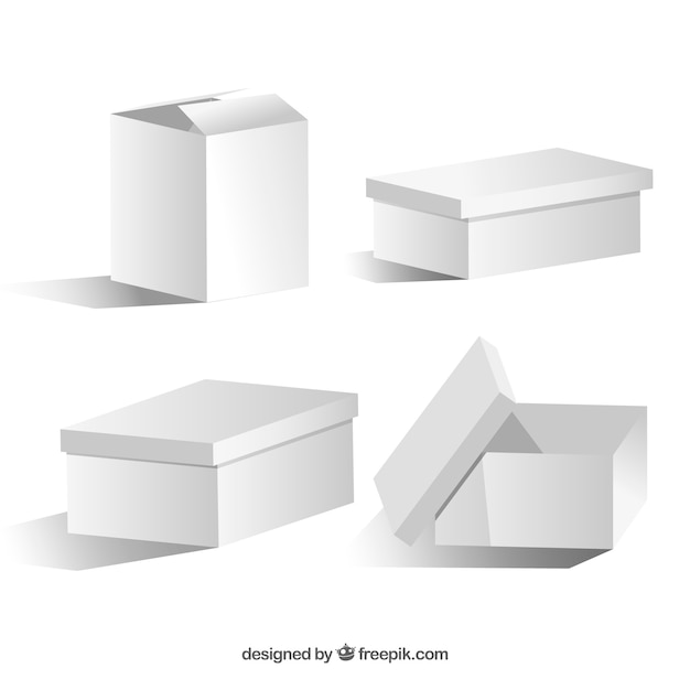Набор белых коробок для доставки