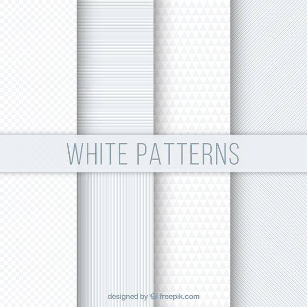 set of white geometric patterns