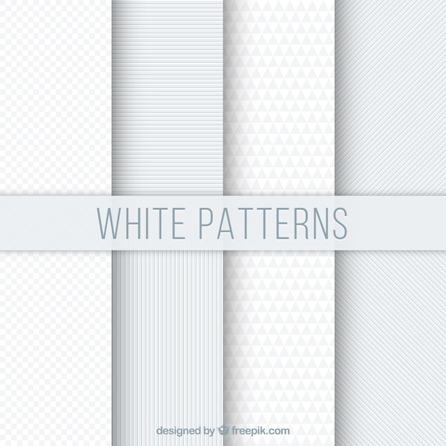 Free vector set of white geometric patterns