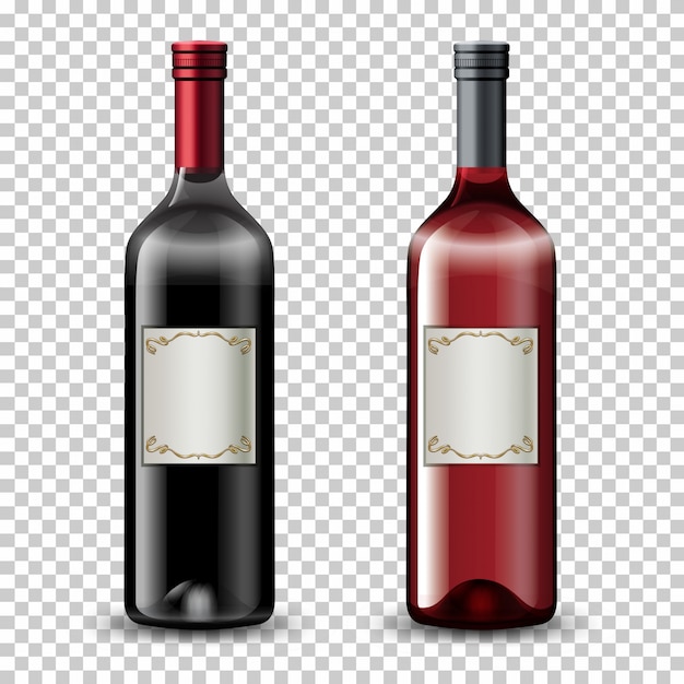 Free vector set of wine bottles