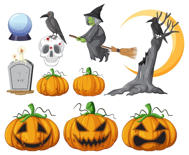 Free vector set of witches and wizard objects