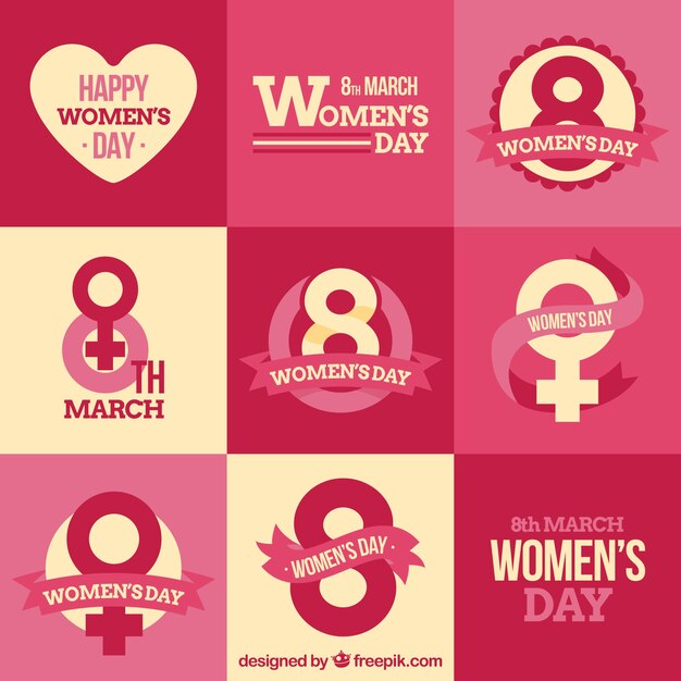 Set of women's day stickers