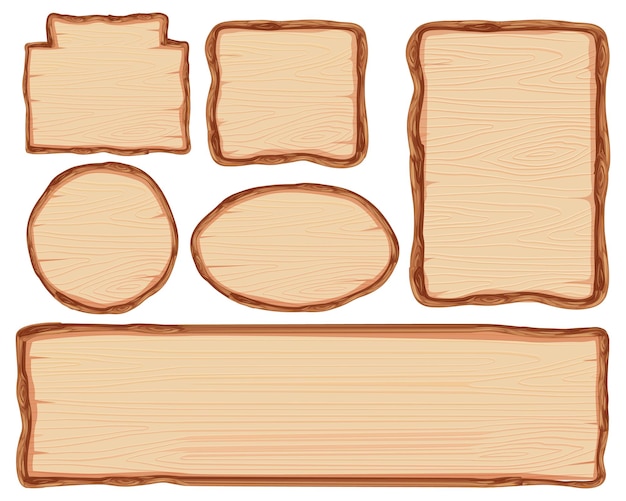 Free vector set of wooden sign banner