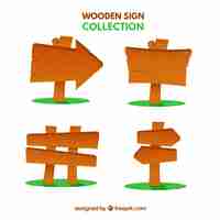 Free vector set of wooden signs