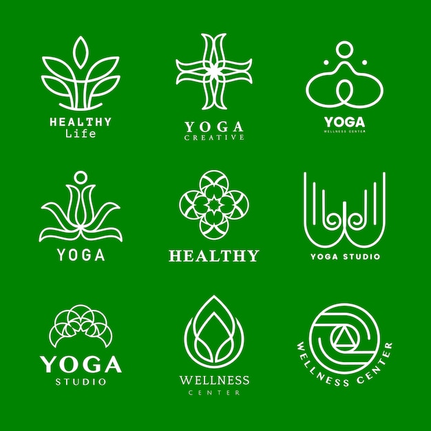 Vettore gratuito set di vettore logo yoga