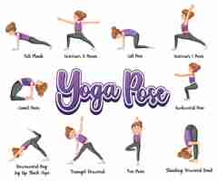 Free vector set of yoga postures