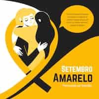 Vettore gratuito setembro amarelo concept