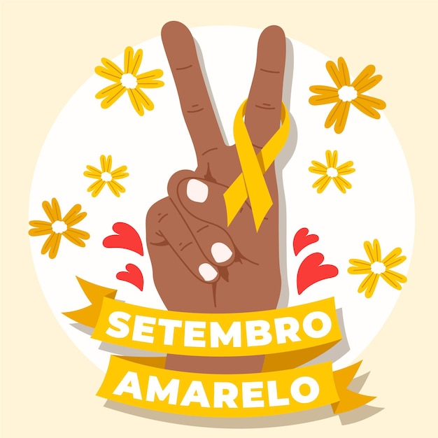 Vettore gratuito setembro amarelo concept