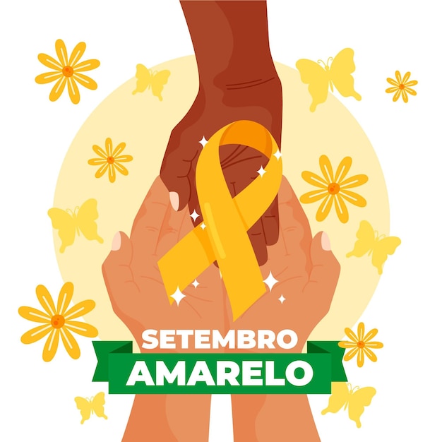 Vettore gratuito setembro amarelo concept