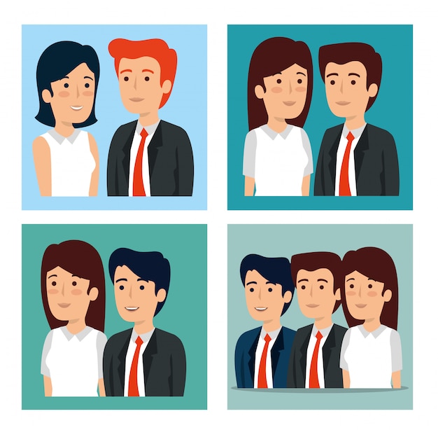 Free vector setof businessmen and businesswomen