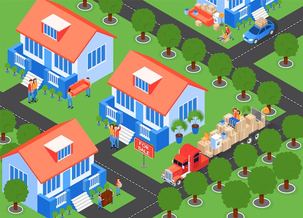 住宅街 イラストでの定住 無料のベクター 住宅街 イラストでの定住 無料のベクター