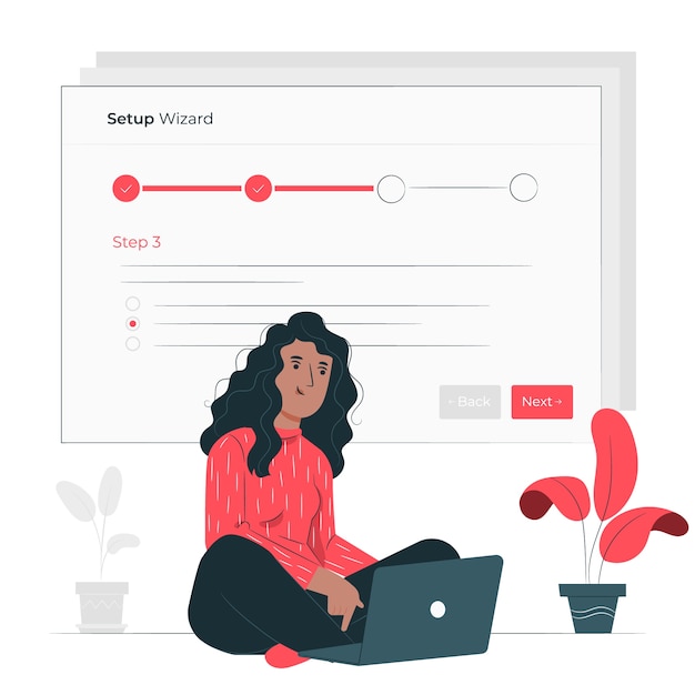 Setup wizard concept illustration