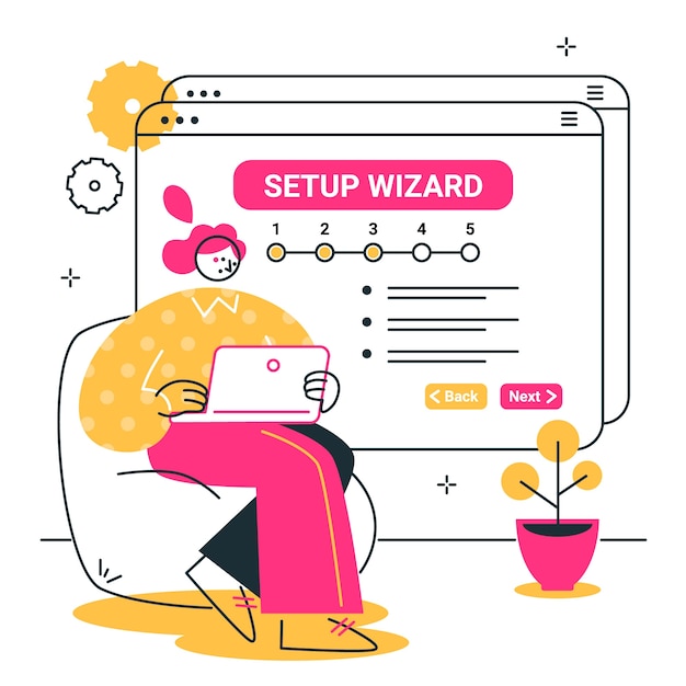 Setup wizard concept illustration