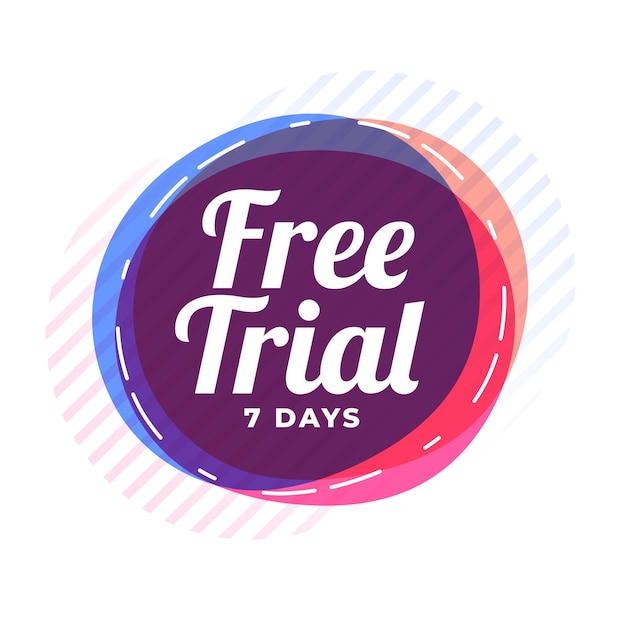 Free vector seven days free trial coupon background for business promo