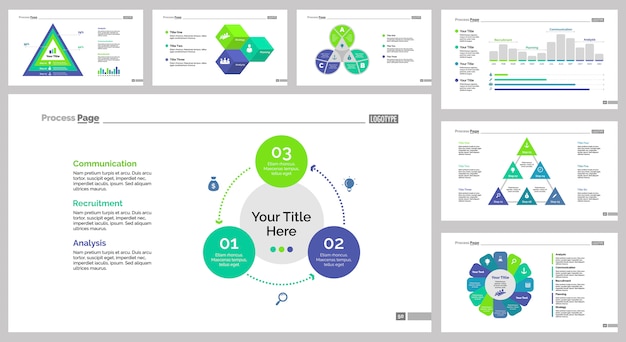 Seven logistics slide templates set