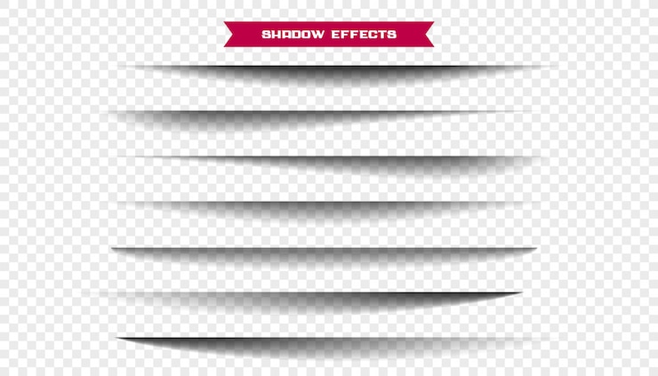 Free Vector seven realistic wide paper sheet shadows set