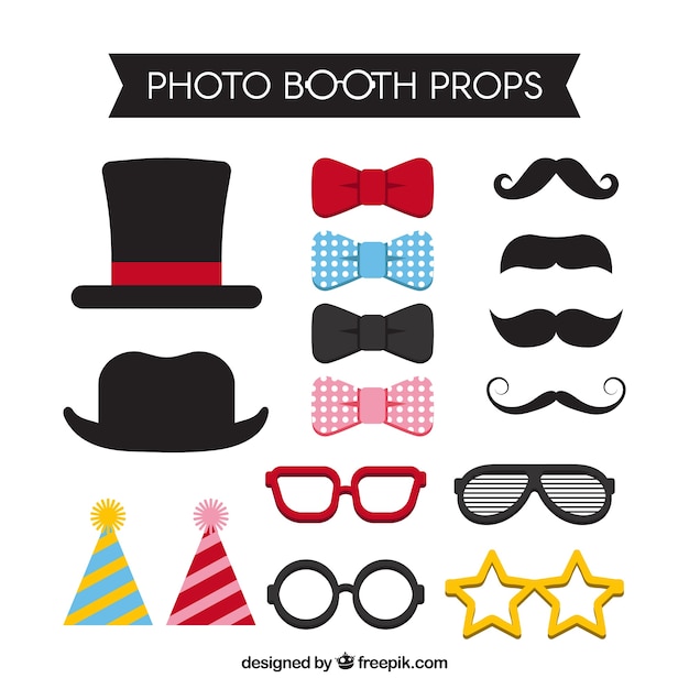 Several accessories for photo booth