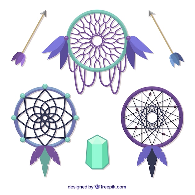 Free vector several catchers and ethnic elements