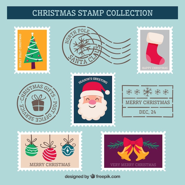 Several christmas stamps 