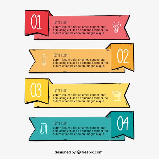 Free vector several colored infographic banners