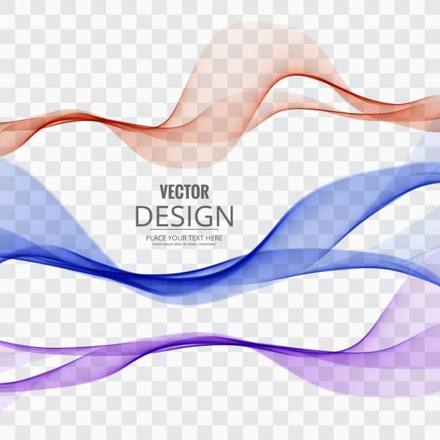 Free vector several colored waves