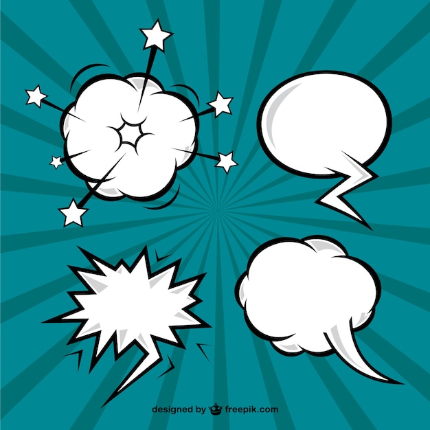 Free vector several of comic speech bubbles