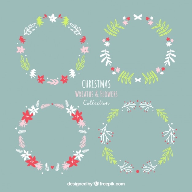 Several decorative christmas wreaths