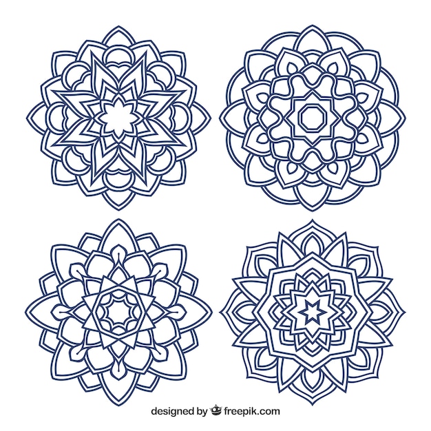 Free vector several elegant mandalas