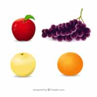 Free vector several fruits in realistic design