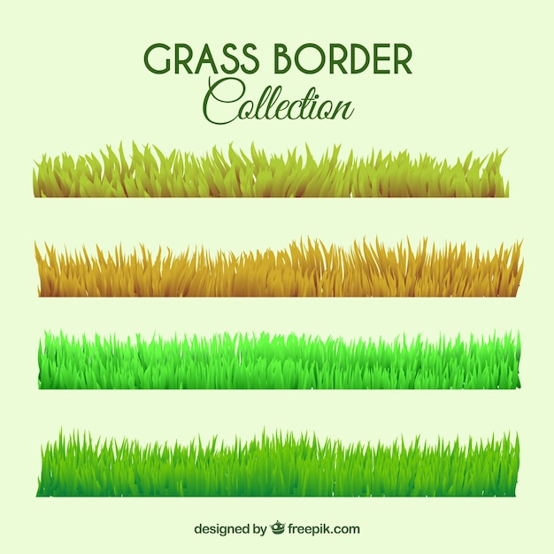 Free vector several grass borders with different colors