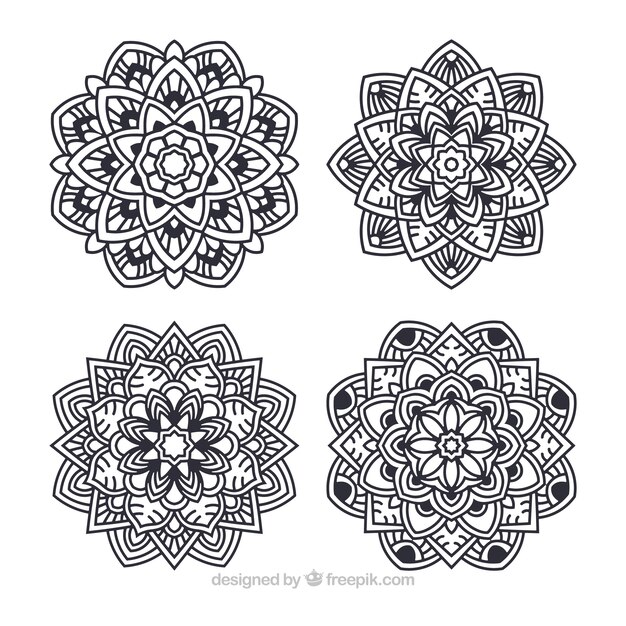 Several hand drawn mandalas 