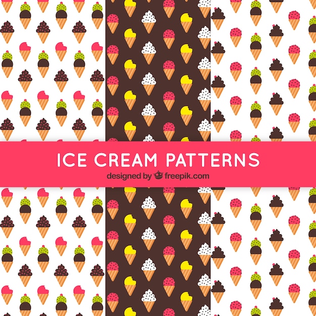 Several ice cream cone patterns